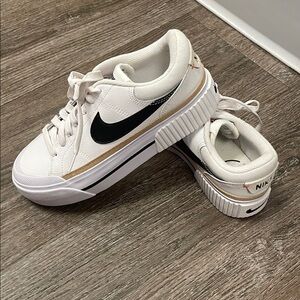 Nike Kids White and Tan Sneakers